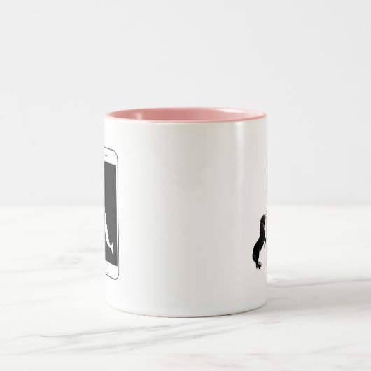 Unicorn Narwhal Smartphone Mirror Liebe Zweifarbige Tasse (Mittel)