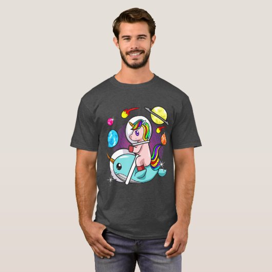 Unicorn Narwhal Space Astronaut Science Funny T-Shirt (Vorne ganz)