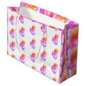 Unicorn Neon Gift Bag Große Geschenktüte (Vorderseite Schrägansicht)
