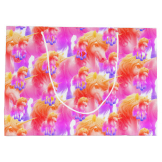 Unicorn Neon Gift Bag Große Geschenktüte