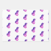Unicorn Neon Wrapping Paper Flat Sheet Set of 3 Geschenkpapier Set (Vorderseite 3)