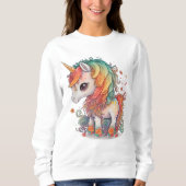 UNICORN NIEDLICH Art LADIES T - Shirt SWEATSHIRT (Vorderseite)
