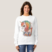 UNICORN NIEDLICH Art LADIES T - Shirt SWEATSHIRT (Vorne ganz)