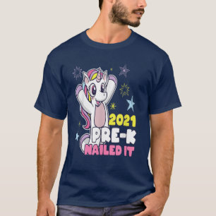 Unicorn Niedlich Girl Abschluss Pre-K 2021 Prescho T-Shirt