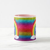 Unicorn Niedlich Happy BIRTHDAY Rainbow Glitzer Ta Tasse (Zentrum)