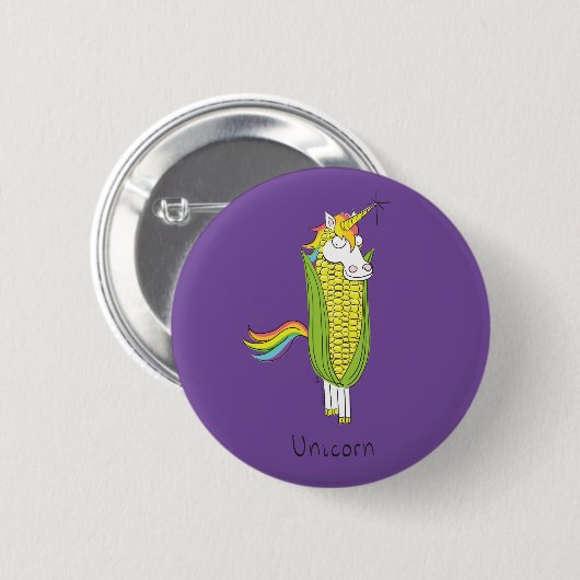Unicorn Niedlich Kids Funny Pub Button (Vorne & Hinten)