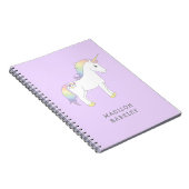 Unicorn Niedlich Kids Pastel Notizblock (Rechte Seite)