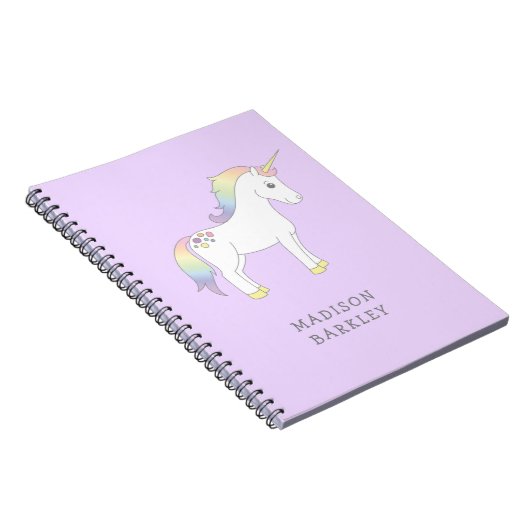 Unicorn Niedlich Kids Pastel Notizblock (Rechte Seite)