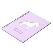 Unicorn Niedlich Kids Pastel Notizblock (Linke Seite)