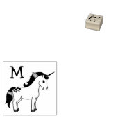 Unicorn Niedlich Kids Pastellmonogramm Gummistempel (Stempel)