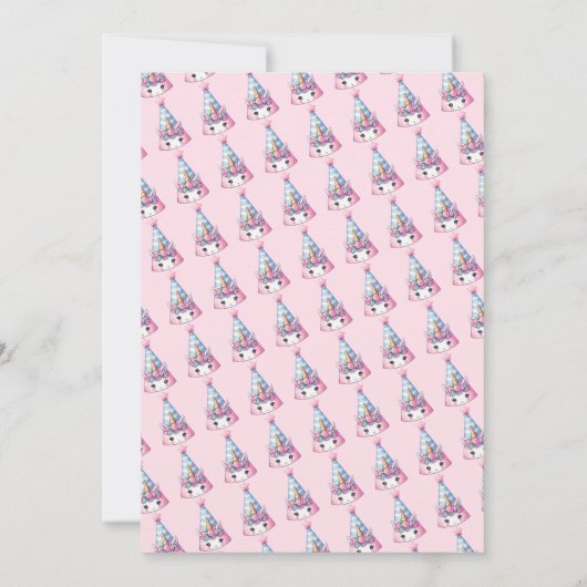 Unicorn Niedlich Magical Birthday Party Save The Date (Rückseite)