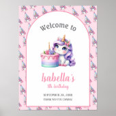 Unicorn Niedlich Magical Birthday Poster Begrüßung (Vorne)