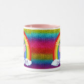 Unicorn Niedlich Rainbow Glitzer Tasse (Zentrum)