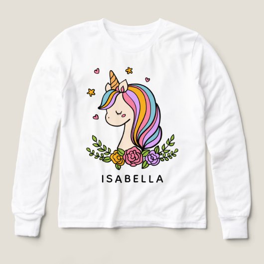 Unicorn Niedlich Whimsical Girly Personalisiert Na (Design Vorderseite)