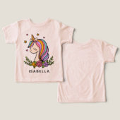 Unicorn Niedlich Whimsical Girly Personalisiert Na (Design Vorderseite & Rückseite)