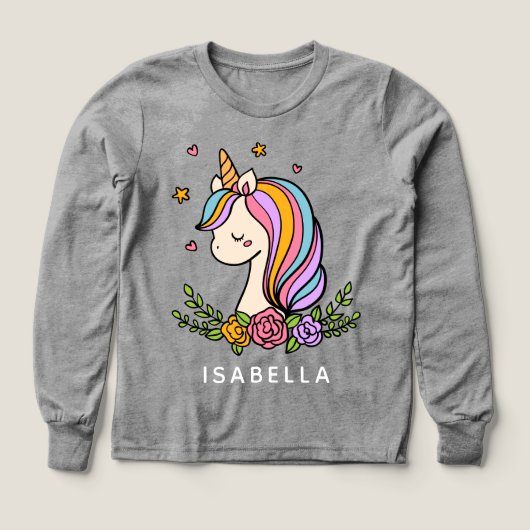 Unicorn Niedlich Whimsical Girly Personalisiert Na (Design Vorderseite)