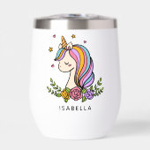 Unicorn Niedlich Whimsical Girly Personalisiert Na (Vorderseite)