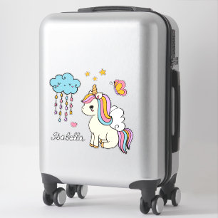 Unicorn Niedlich Whimsical Girly Personalisiert Na Aufkleber