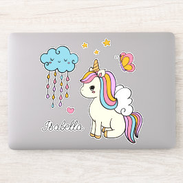 Unicorn Niedlich Whimsical Girly Personalisiert Na Aufkleber