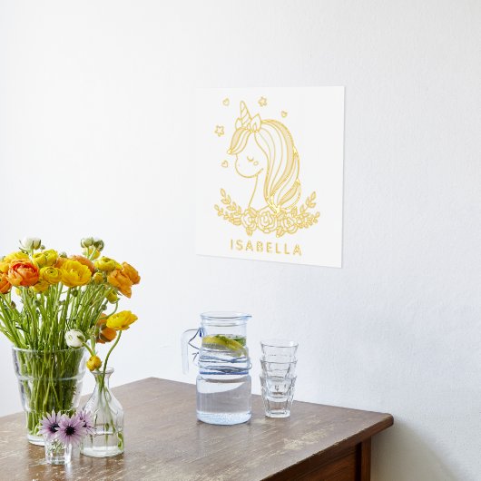 Unicorn Niedlich Whimsical Girly Personalisiert Na Foliendrucke (Ablage(Küche))