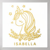Unicorn Niedlich Whimsical Girly Personalisiert Na Foliendrucke (Vorderseite)