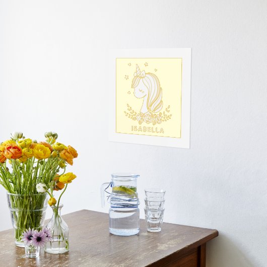 Unicorn Niedlich Whimsical Girly Personalisiert Na Foliendrucke (Ablage(Küche))