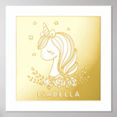 Unicorn Niedlich Whimsical Girly Personalisiert Na Foliendrucke (Vorderseite)