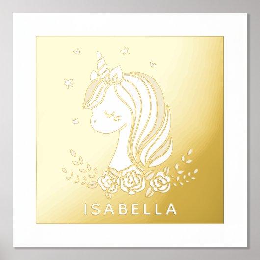 Unicorn Niedlich Whimsical Girly Personalisiert Na Foliendrucke (Vorderseite)