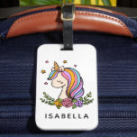 Unicorn Niedlich Whimsical Girly Personalisiert Na Gepäckanhänger<br><div class="desc">Unicorn Niedlich Whimsical Girly Pink Blütenblatt Personalisierte Name Gepäckanhänger verfügt über ein niedliches Einhorn mit Sternen,  Herzen und Blume. Perfekt für Mädchen zum Geburtstag Geschenke,  personalisierte Weihnachtsgeschenke und mehr. Entworfen von ©Evco Studio www.zazzle.com/store/evcostudio</div>