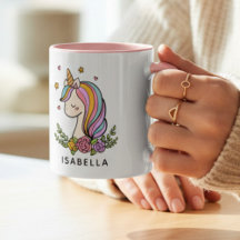 Unicorn Niedlich Whimsical Girly Personalisiert Na