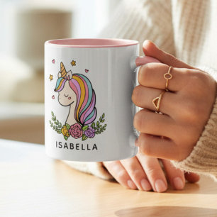Unicorn Niedlich Whimsical Girly Personalisiert Na Kaffeetasse