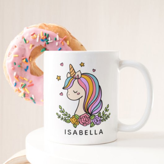Unicorn Niedlich Whimsical Girly Personalisiert Na Kaffeetasse