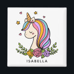 Unicorn Niedlich Whimsical Girly Personalisiert Na Magnet<br><div class="desc">Unicorn Niedlich Whimsical Girly Pink Blütenpinsel Personalisierter Name Magnet verfügt über ein niedliches Einhorn mit Sternen,  Herzen und Blume. Ideal für Wasserflaschen,  Freunde,  Geburtstagsgeschenke und Liebhaber. Personalisieren Sie diese,  indem Sie den Text in dem dafür vorgesehenen Textfeld bearbeiten. Entworfen von ©Evco Studio www.zazzle.com/store/evcostudio</div>