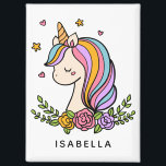 Unicorn Niedlich Whimsical Girly Personalisiert Na Magnet<br><div class="desc">Unicorn Niedlich Whimsical Girly Pink Blütenpinsel Personalisierter Name Magnet verfügt über ein niedliches Einhorn mit Sternen,  Herzen und Blume. Ideal für Wasserflaschen,  Freunde,  Geburtstagsgeschenke und Liebhaber. Personalisieren Sie diese,  indem Sie den Text in dem dafür vorgesehenen Textfeld bearbeiten. Entworfen von ©Evco Studio www.zazzle.com/store/evcostudio</div>