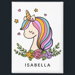 Unicorn Niedlich Whimsical Girly Personalisiert Na Magnet<br><div class="desc">Unicorn Niedlich Whimsical Girly Pink Blütenpinsel Personalisierter Name Magnet verfügt über ein niedliches Einhorn mit Sternen,  Herzen und Blume. Ideal für Wasserflaschen,  Freunde,  Geburtstagsgeschenke und Liebhaber. Personalisieren Sie diese,  indem Sie den Text in dem dafür vorgesehenen Textfeld bearbeiten. Entworfen von ©Evco Studio www.zazzle.com/store/evcostudio</div>