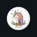 Unicorn Niedlich Whimsical Girly Personalisiert Na Magnet<br><div class="desc">Unicorn Niedlich Whimsical Girly Pink Blütenpinsel Personalisierter Name Magnet verfügt über ein niedliches Einhorn mit Sternen,  Herzen und Blume. Ideal für Geschenke für Freunde,  Geburtstagsgeschenke und Favoriten. Personalisieren Sie diese,  indem Sie den Text in dem dafür vorgesehenen Textfeld bearbeiten. Entworfen von ©Evco Studio www.zazzle.com/store/evcostudio</div>