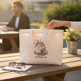Unicorn Niedlich Whimsical Girly Personalisiert Na Mini Stoffbeutel