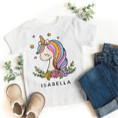 Unicorn Niedlich Whimsical Girly Personalisiert Na T-Shirt