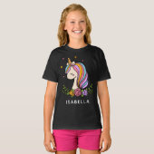 Unicorn Niedlich Whimsical Girly Personalisiert Na T-Shirt (Vorne ganz)