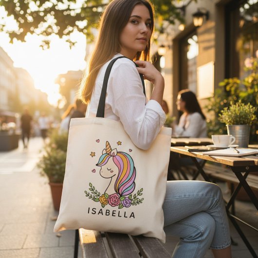 Unicorn Niedlich Whimsical Girly Personalisiert Na Tragetasche