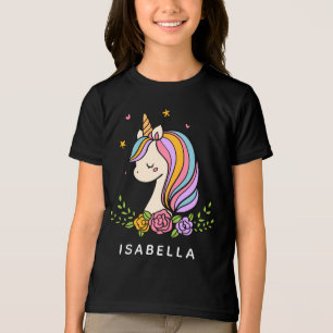 Unicorn Niedlich Whimsical Girly Personalisiert Na Tri-Blend Shirt