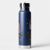 Unicorn Niedlich Whimsical Girly Personalisiert Na Trinkflasche (rechts)