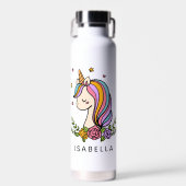 Unicorn Niedlich Whimsical Girly Personalisiert Na Trinkflasche (Vorne)