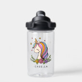 Unicorn Niedlich Whimsical Girly Personalisiert Na Trinkflasche (Rückseite)