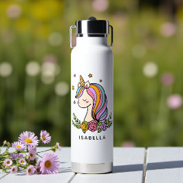 Unicorn Niedlich Whimsical Girly Personalisiert Na Trinkflasche