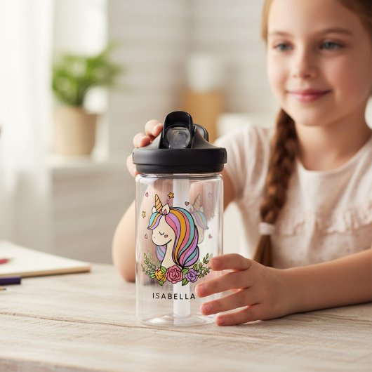 Unicorn Niedlich Whimsical Girly Personalisiert Na Trinkflasche