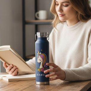 Unicorn Niedlich Whimsical Girly Personalisiert Na Trinkflasche