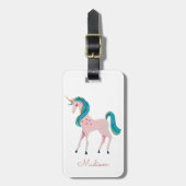 Unicorn niedliche Mädchen Gepäckmarke Gepäckanhänger (Vorderseite vertikal)