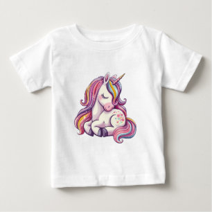 Unicorn - Niedliche Rainbow Unicorn Illustration Baby T-shirt