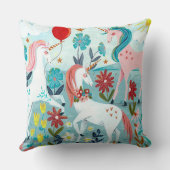 Unicorn, niedliche Regenbogenmädchen Kissen (Rückseite)